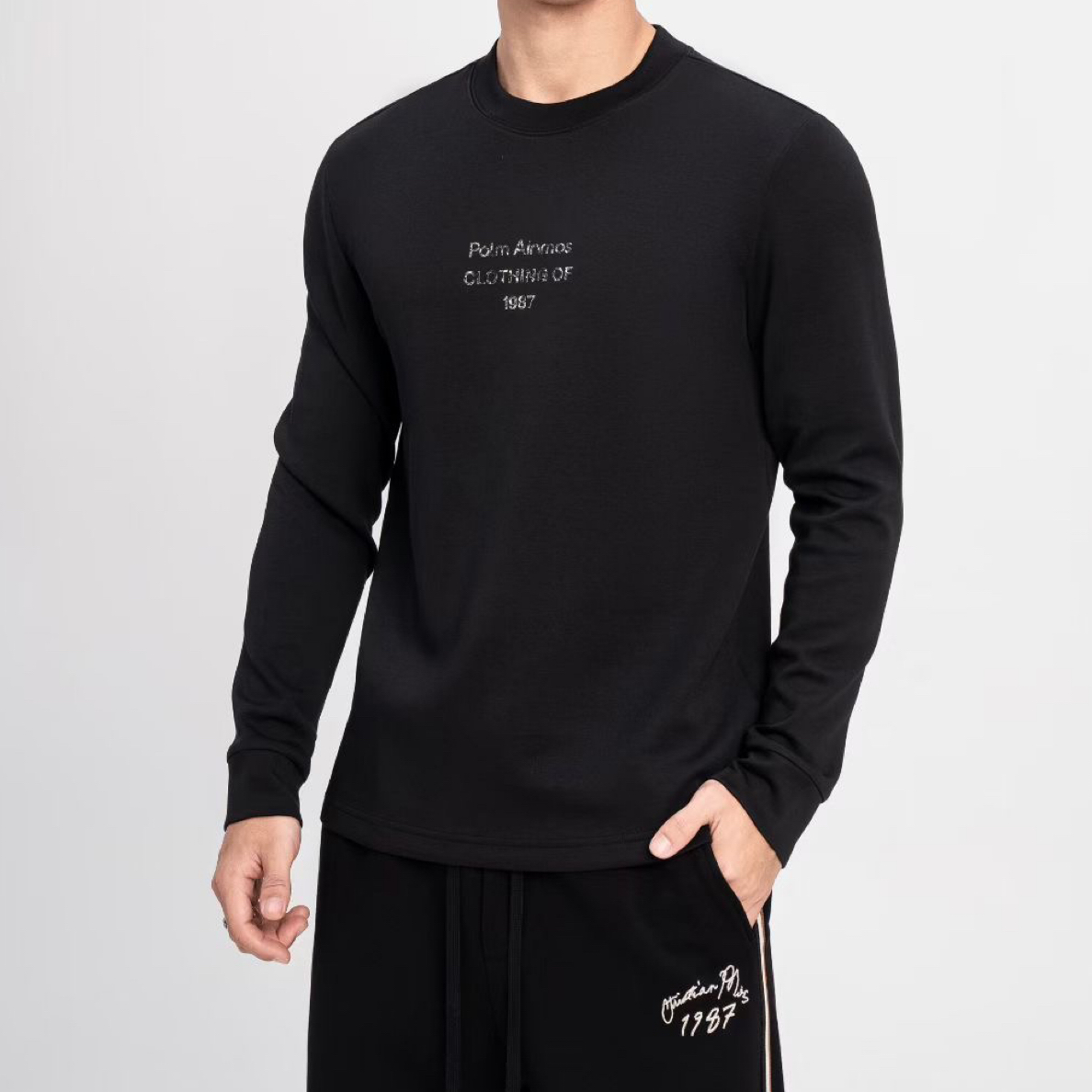 沙恩名品2025秋冬情侣款纯色保暖长袖打底衫