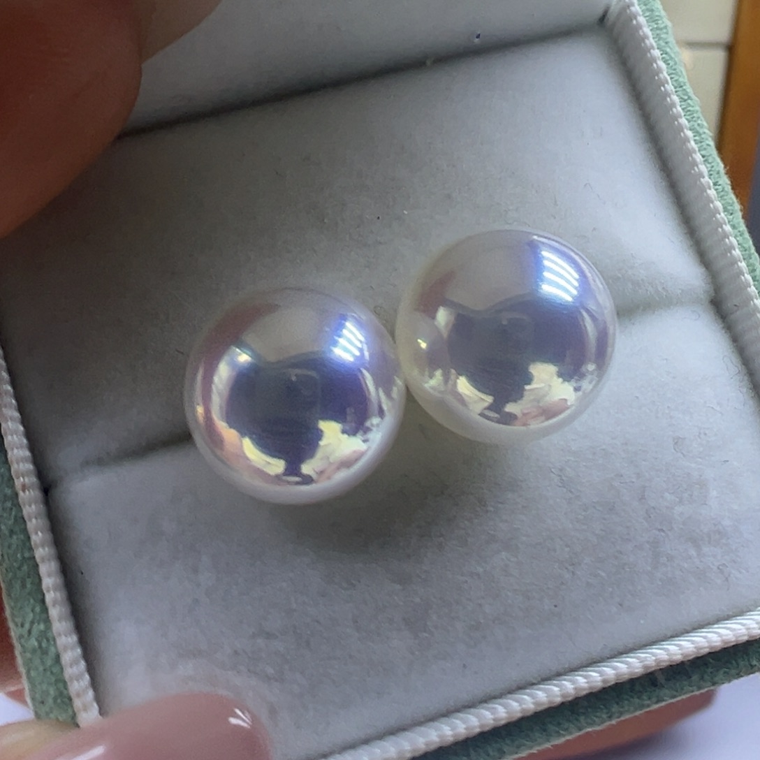 淡水珍珠耳饰银S925镶嵌