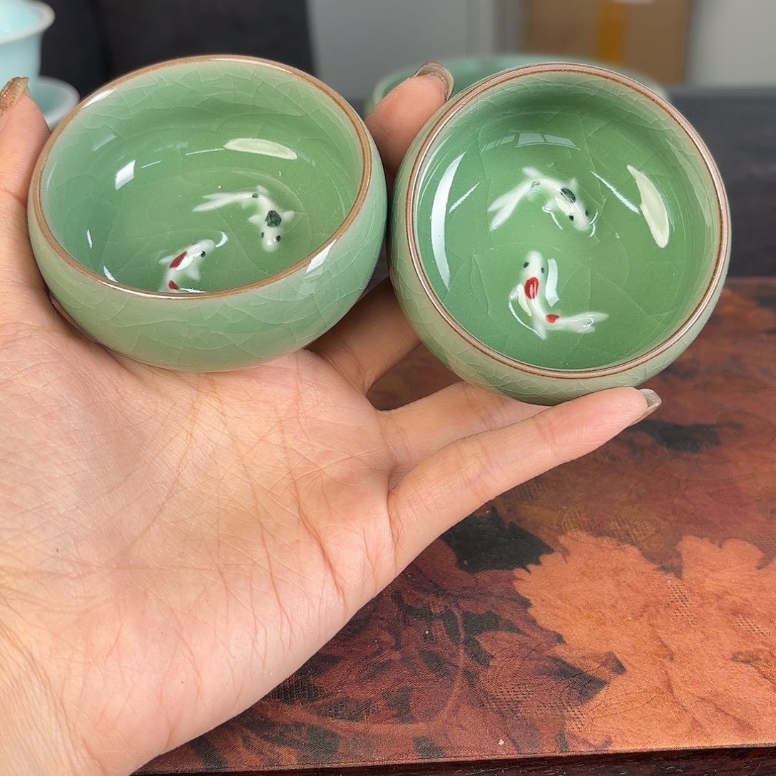 龙泉云间青瓷小米茶器
