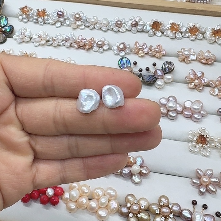 淡水珍珠发饰银S925镶嵌