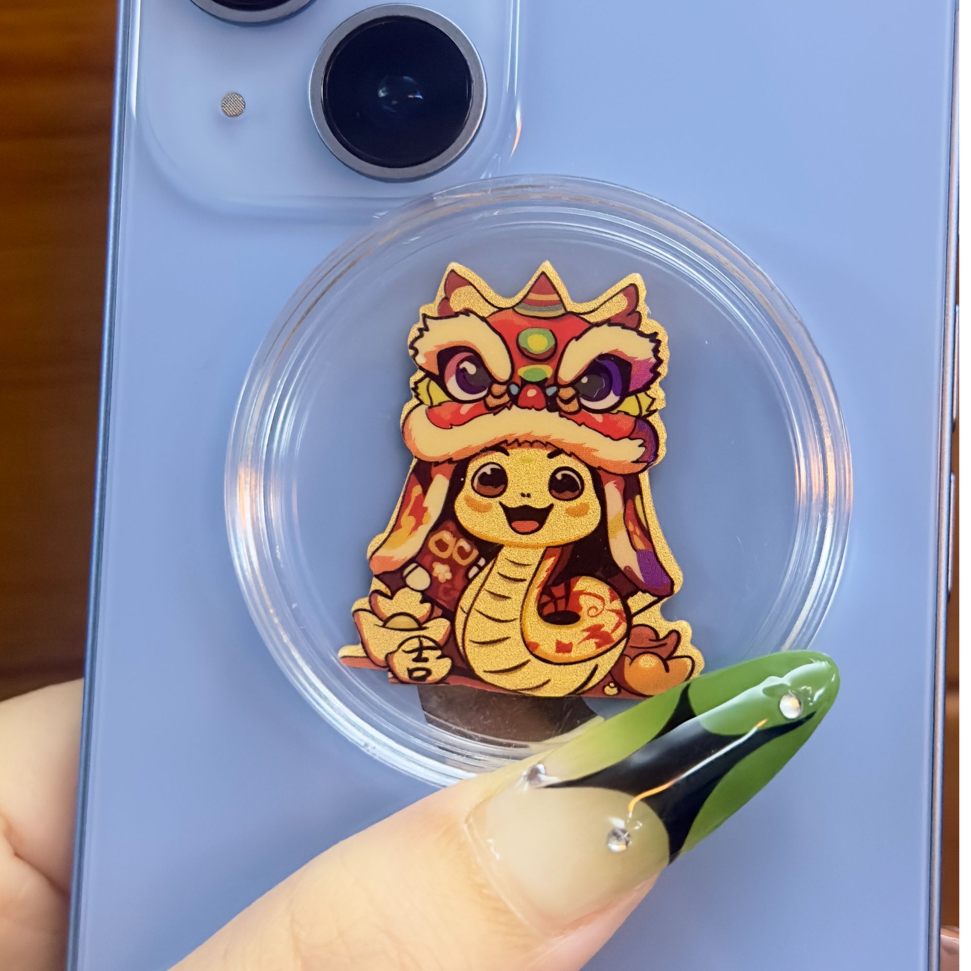 【水贝】AU999 新款蛇年大吉醒狮纸送人送礼手机贴