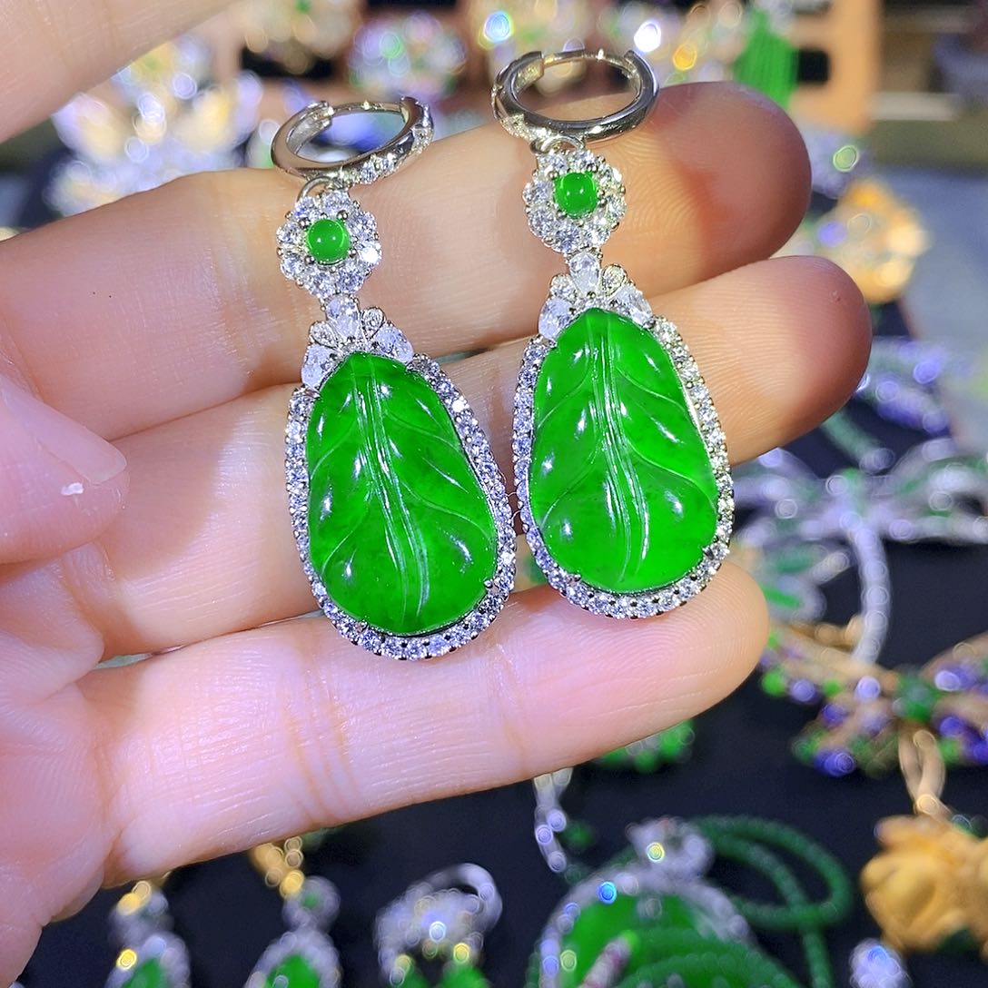 吊坠(不含链)银S925镶嵌翡翠