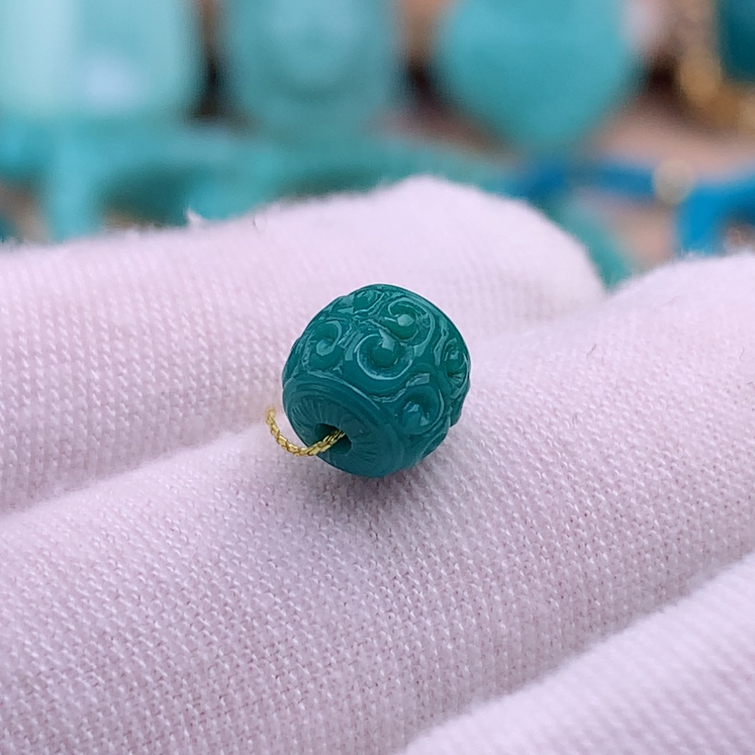 绿松石珠宝奇石未镶嵌7.3✖️7.1mm