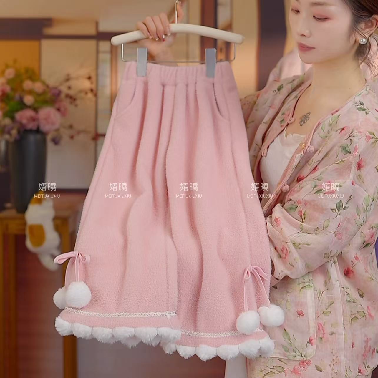 女童百搭阔腿裤冬装2025新款洋气儿童保暖直筒裤女孩国风休闲裤子