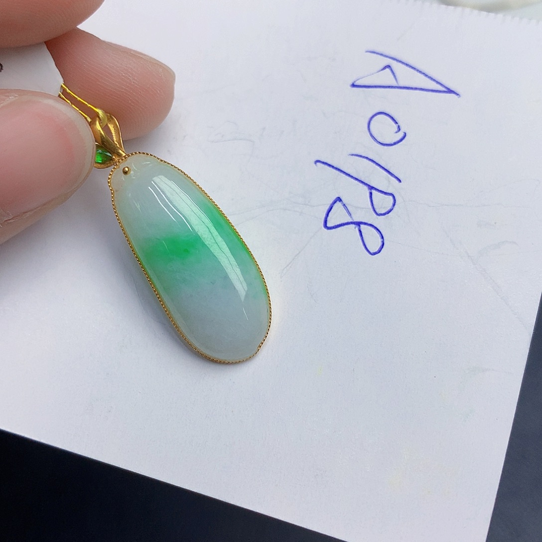 翡翠颈饰18K金镶嵌246790