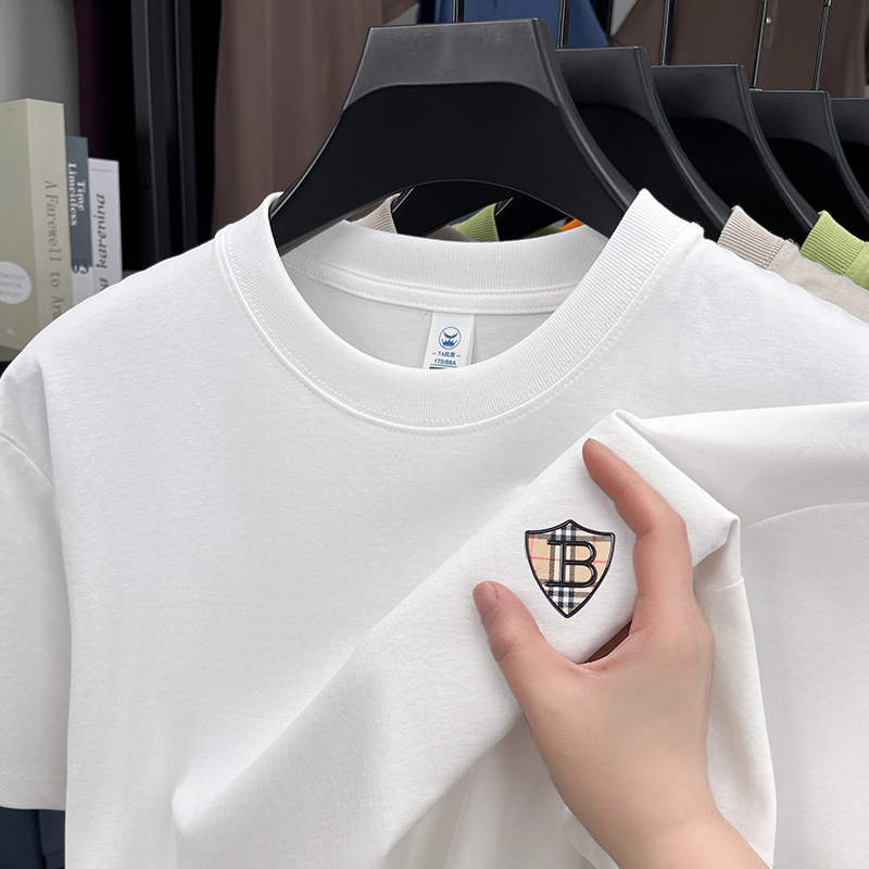 青少年夏季短袖圆领T恤男士纯棉宽松吸汗薄款打底短袖潮流运动潮