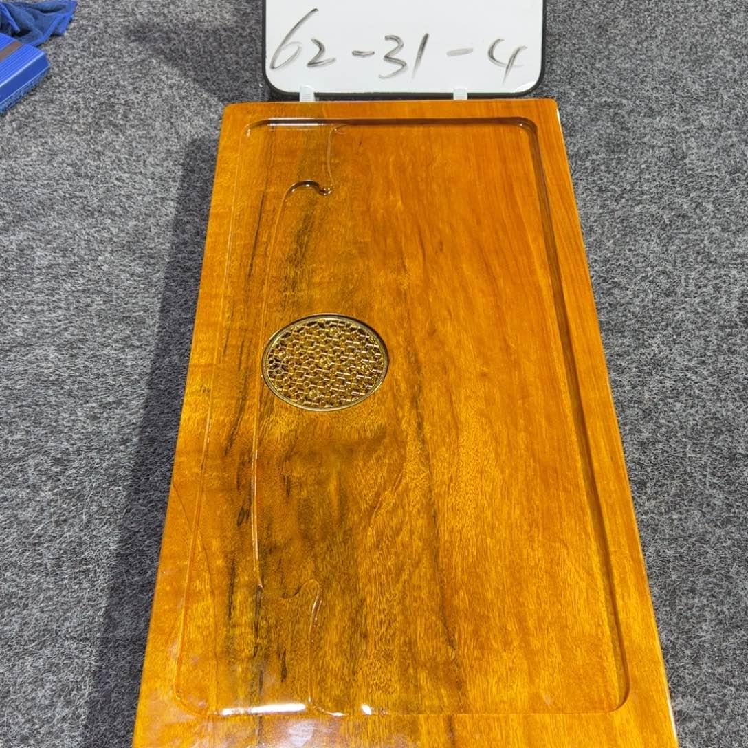 缅甸大叶金丝楠实木茶盘实木