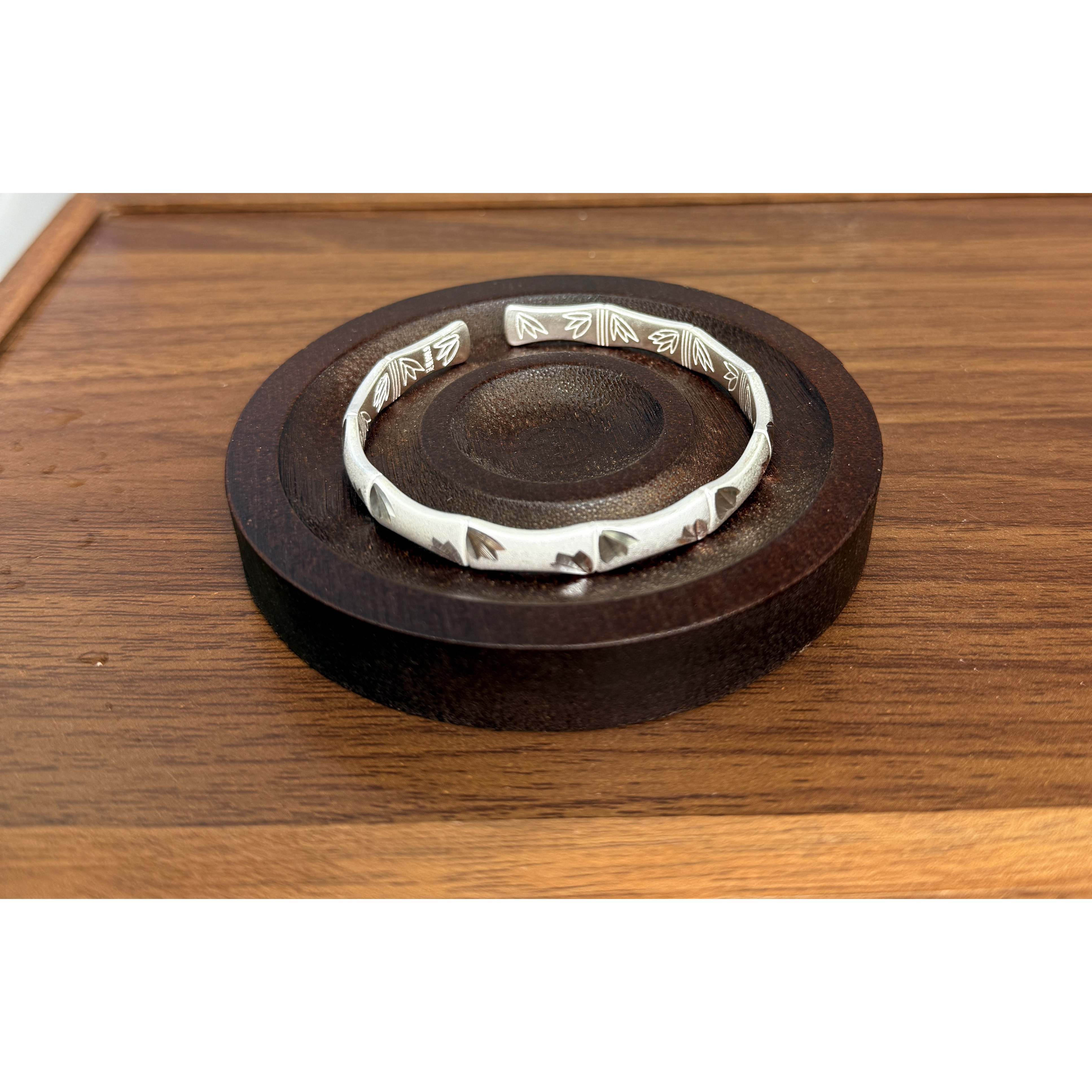 足银银制品 S006 磨砂竹节手镯 开口直播间选款时尚百搭精美手镯