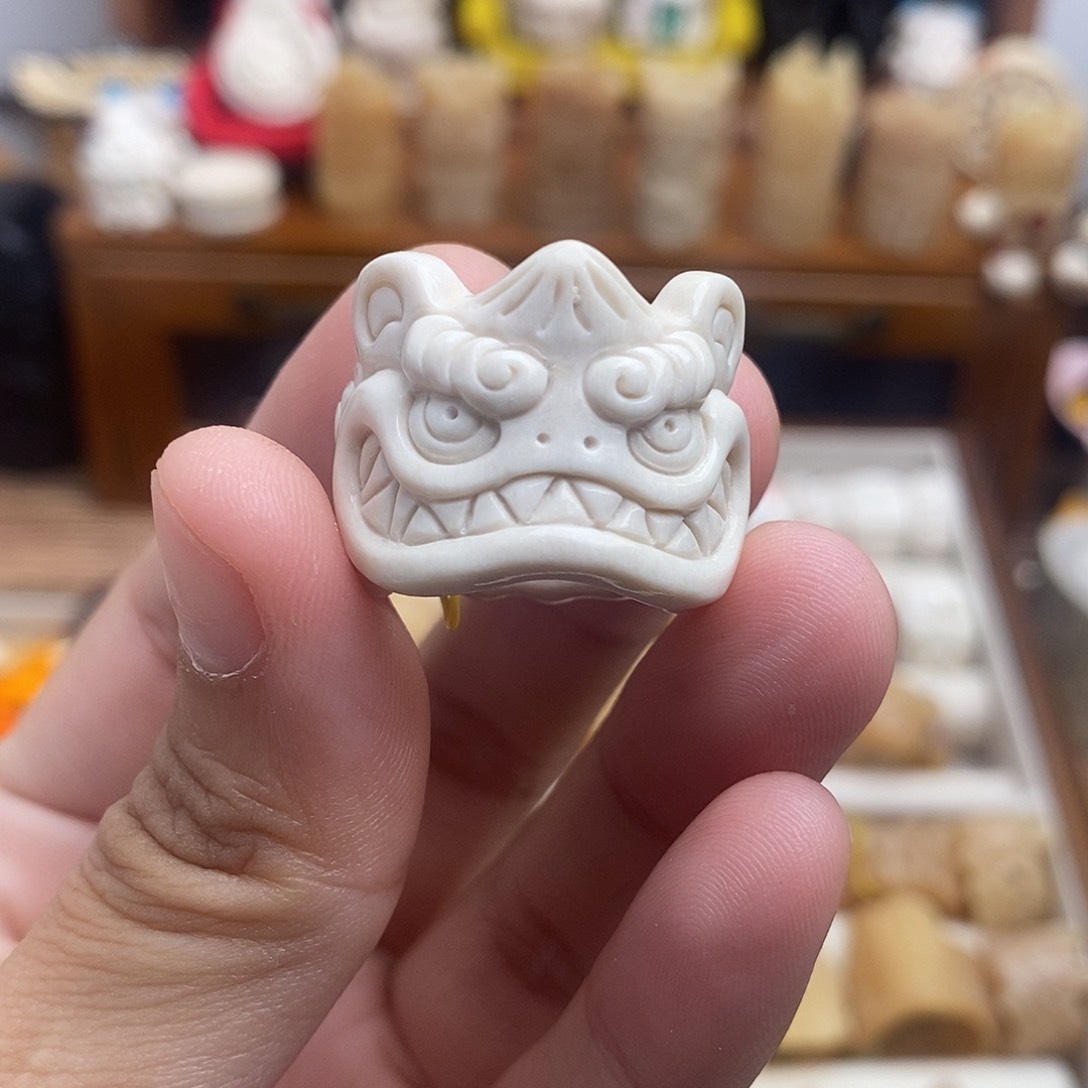 鹿骨把件c20鹿角貔貅跑环