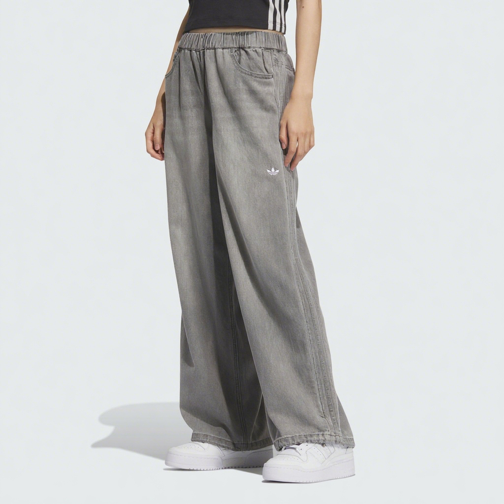 【滔搏联动】adidas/阿迪达斯三叶草女子DENIM PANT牛仔长裤 KC5839