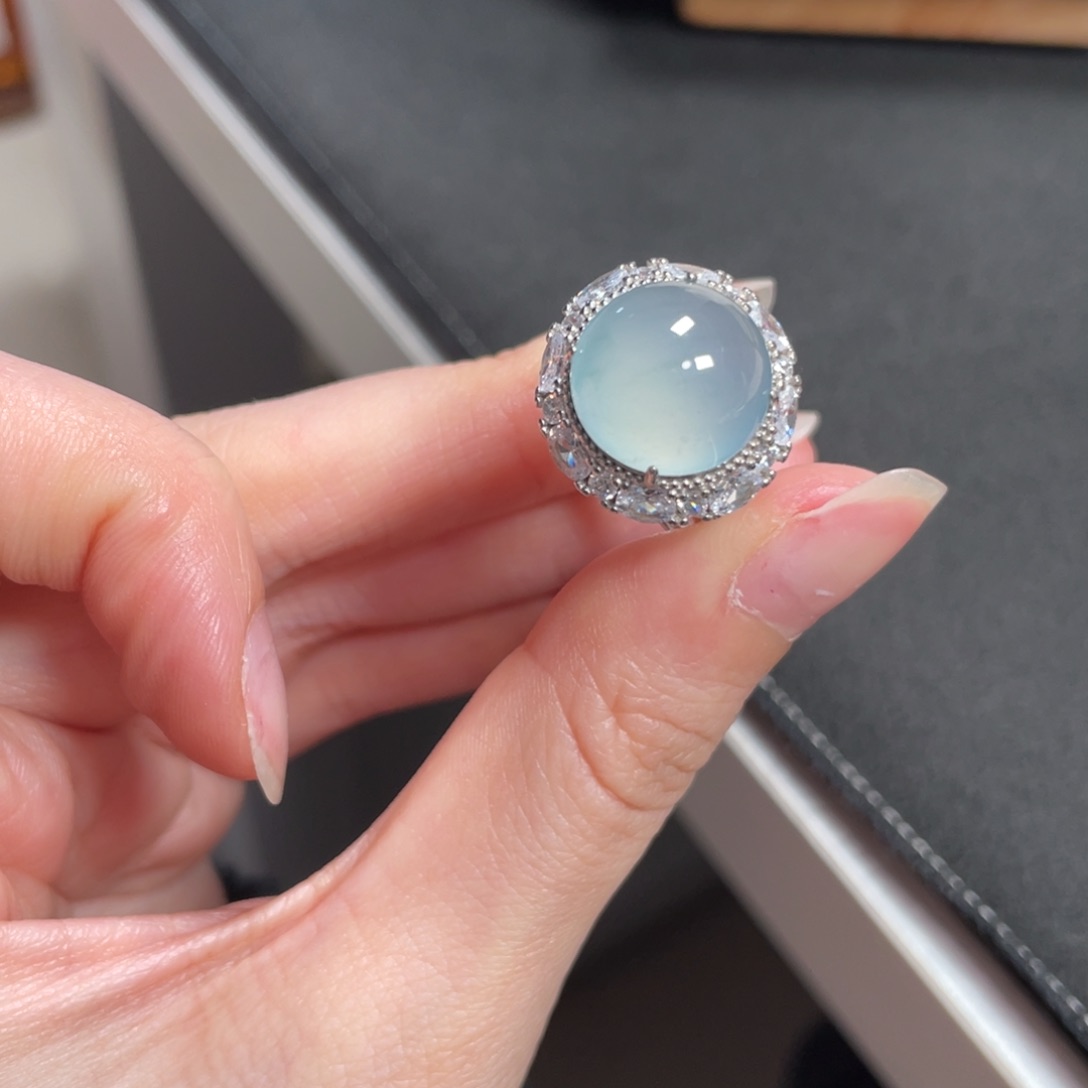 翡翠戒指银S925镶嵌M****e43565