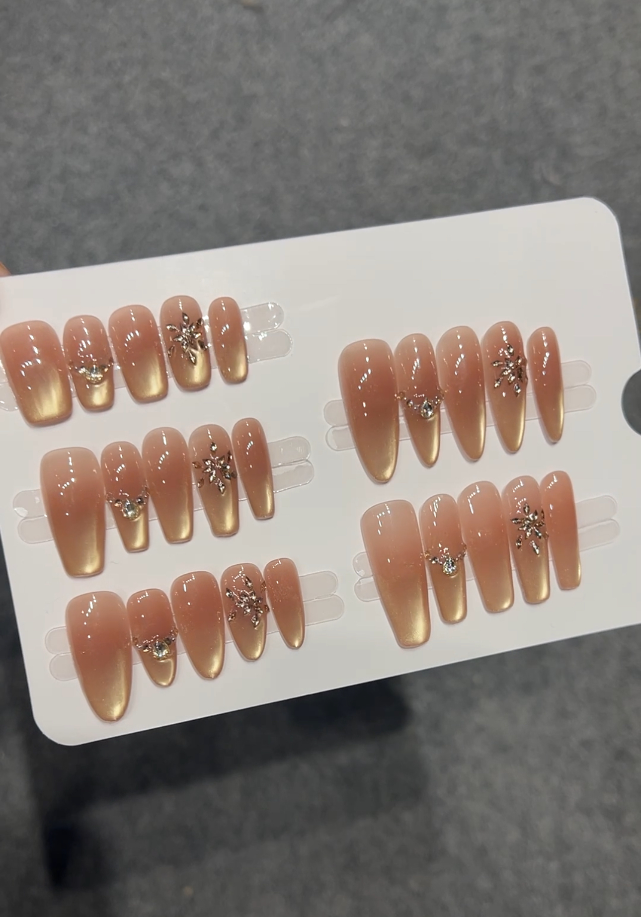 【冬日暖阳】纯手工穿戴甲猫眼美甲贴片可拆卸指甲贴片10片装