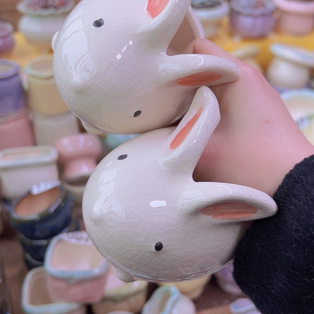 红陶陶瓷花盆当场满12包邮