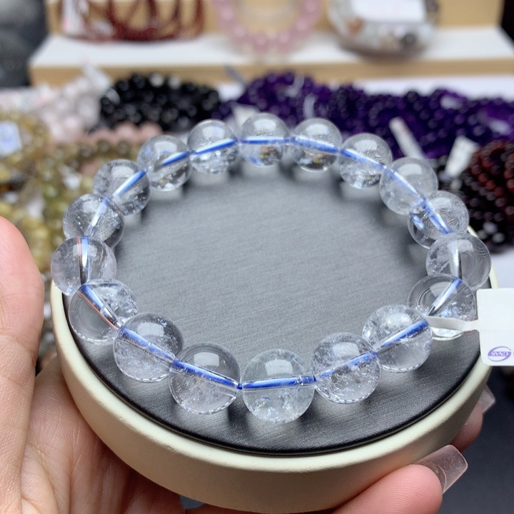 水晶手串未镶嵌12mm喜马拉雅白啊塞