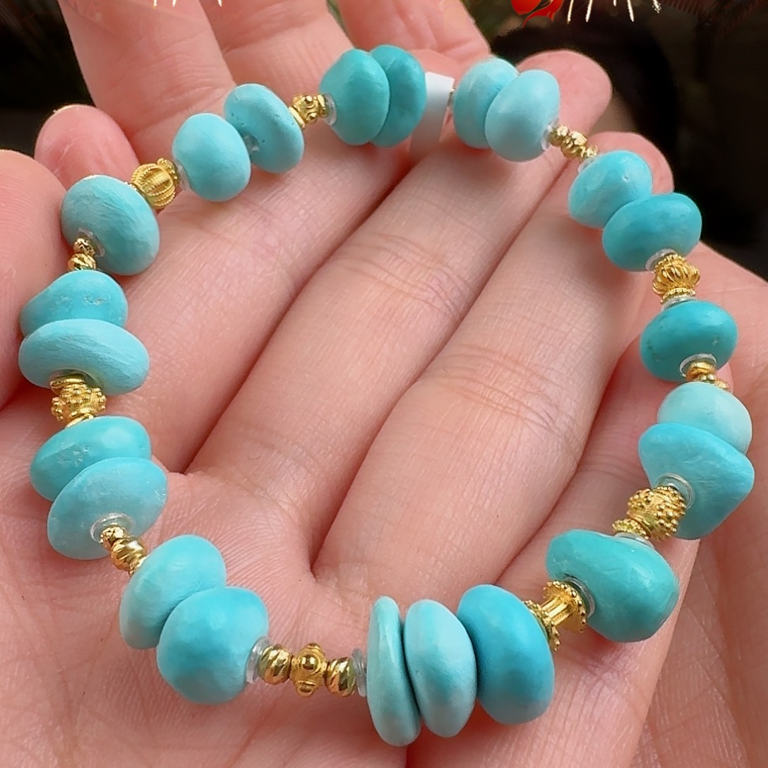 绿松石珠宝奇石18K金镶嵌