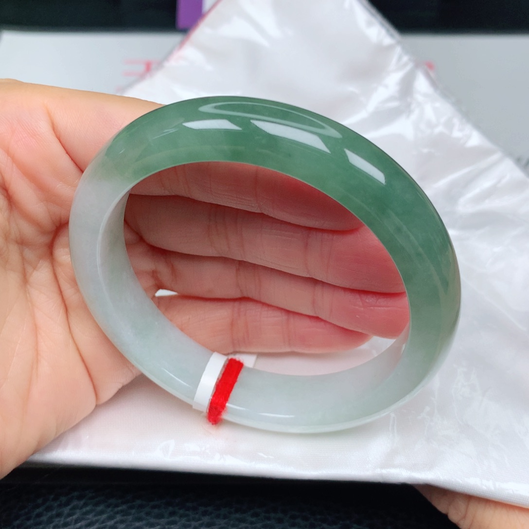 未镶嵌手镯翡翠冰胶油绿半山水3