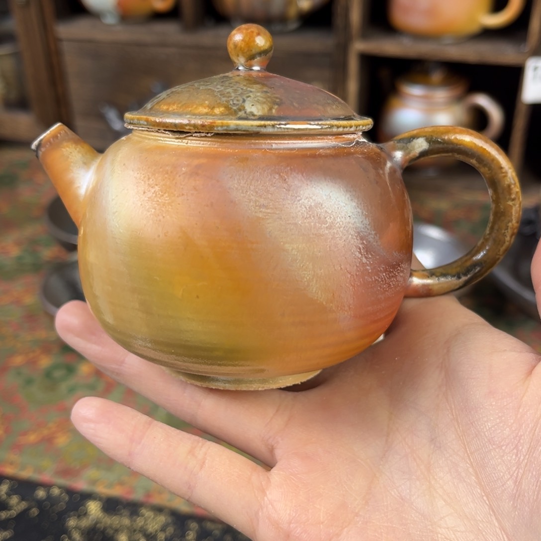 摆件柴烧茶器中白泥