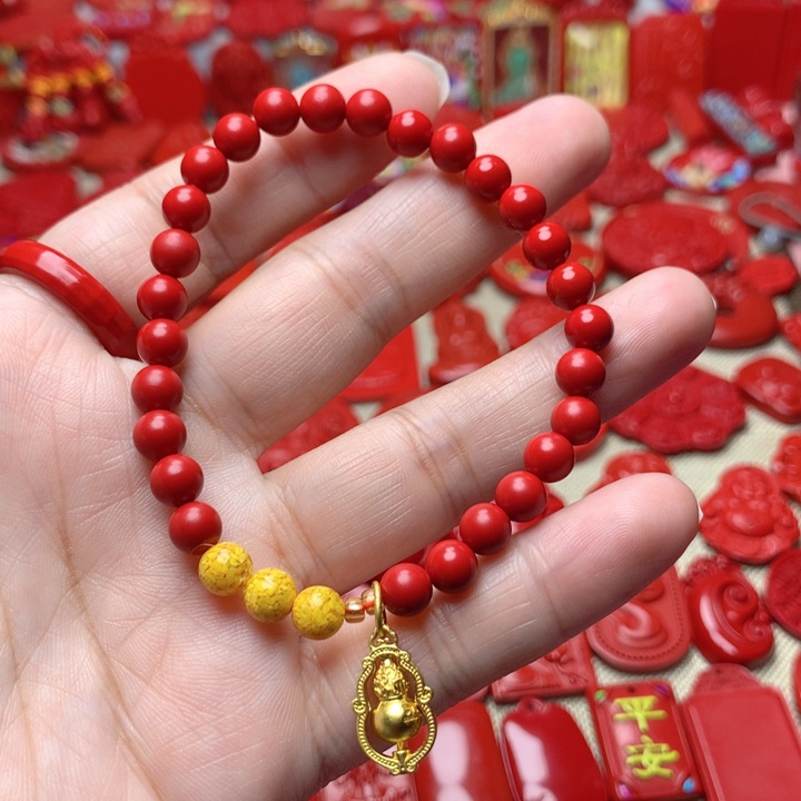 天然辰砂工艺品朱砂手串