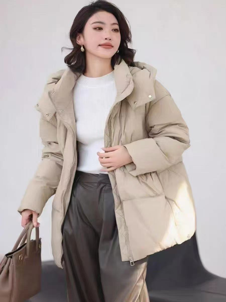 羽绒服女士百搭中长款短款保暖休闲厚外套