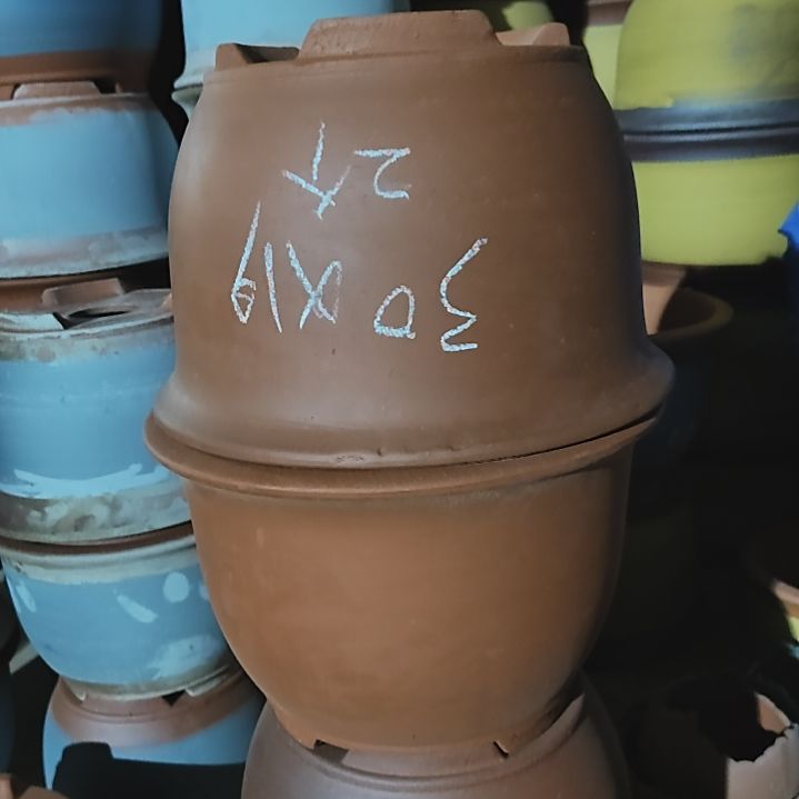 陶口径30高19素两个