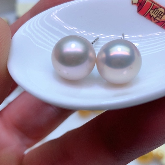 淡水珍珠耳饰银S925镶嵌