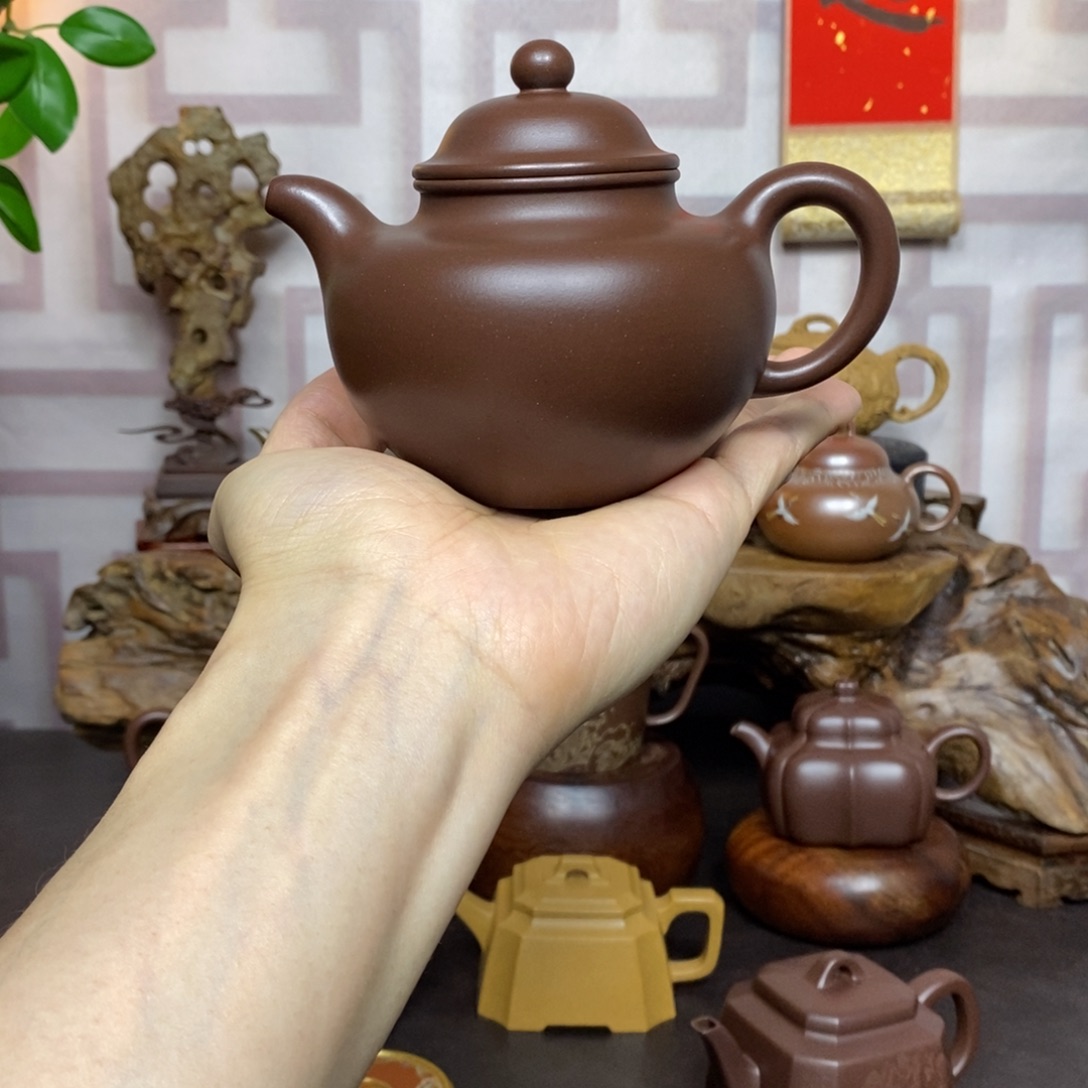 紫砂茶壶紫砂茶具老紫泥大亨掇球