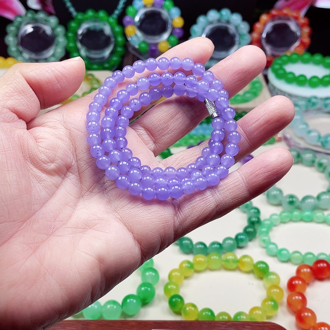 翡翠未镶嵌颈饰卡6翡翠珠链男女款05