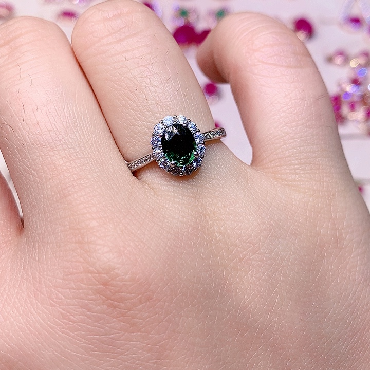 碧玺戒指银S925镶嵌1111111111