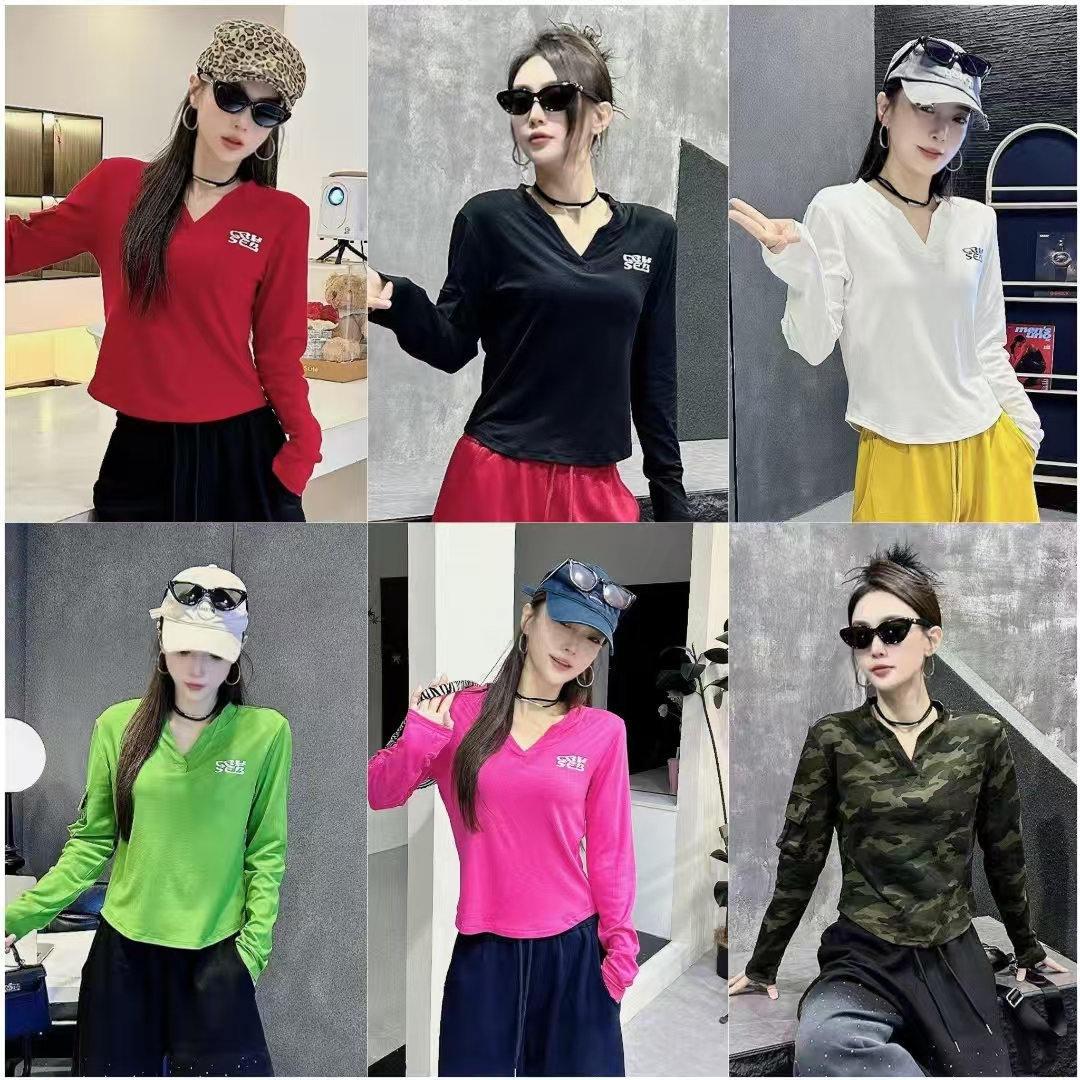 XD3922  款秋季新款小V领运动长袖T恤