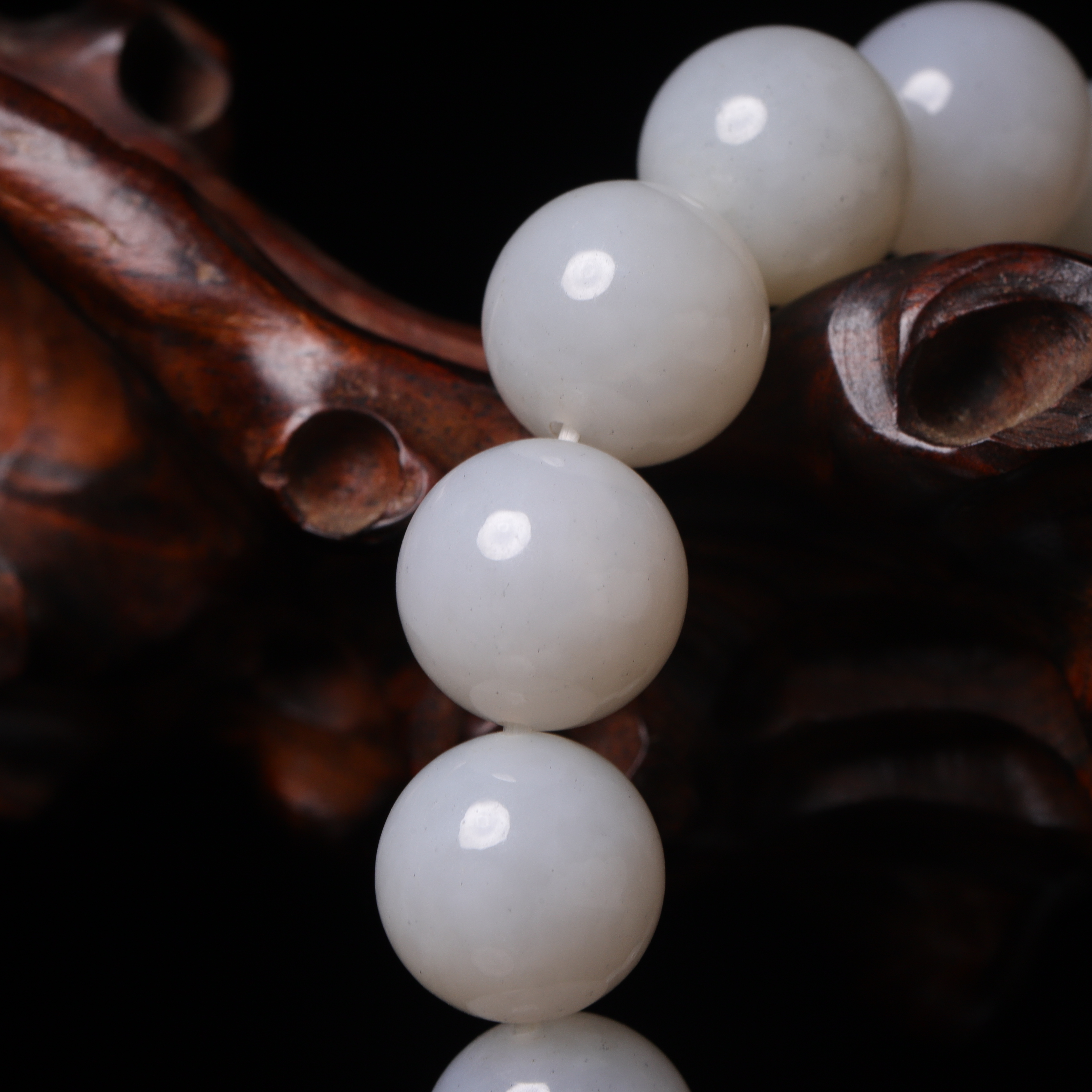 清代和田玉白玉手串-LM