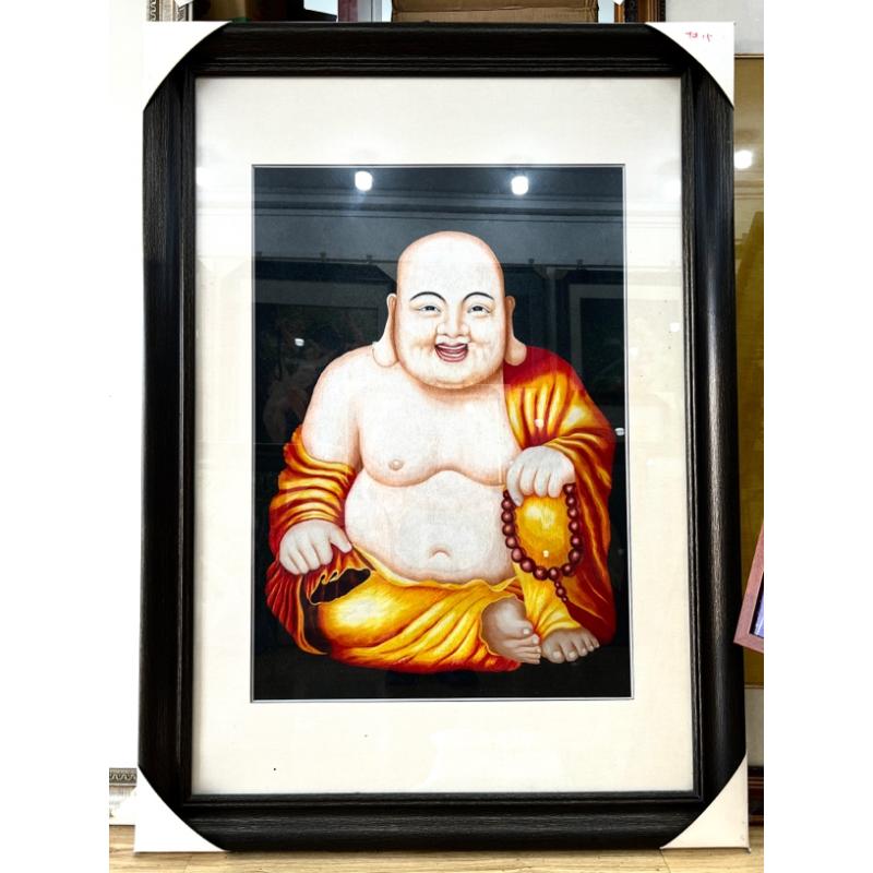 【笑面佛】纯手工刺绣玄关居家挂画画芯7090cm