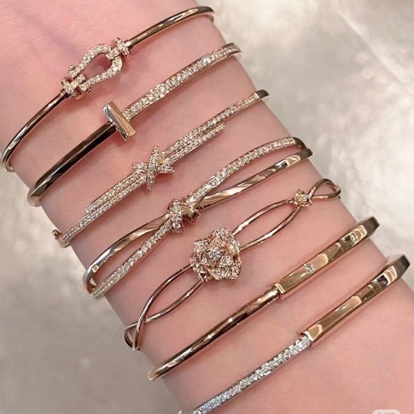 #粉色专享#002 时尚轻奢 螺旋手镯 双T 绳结万花筒手镯