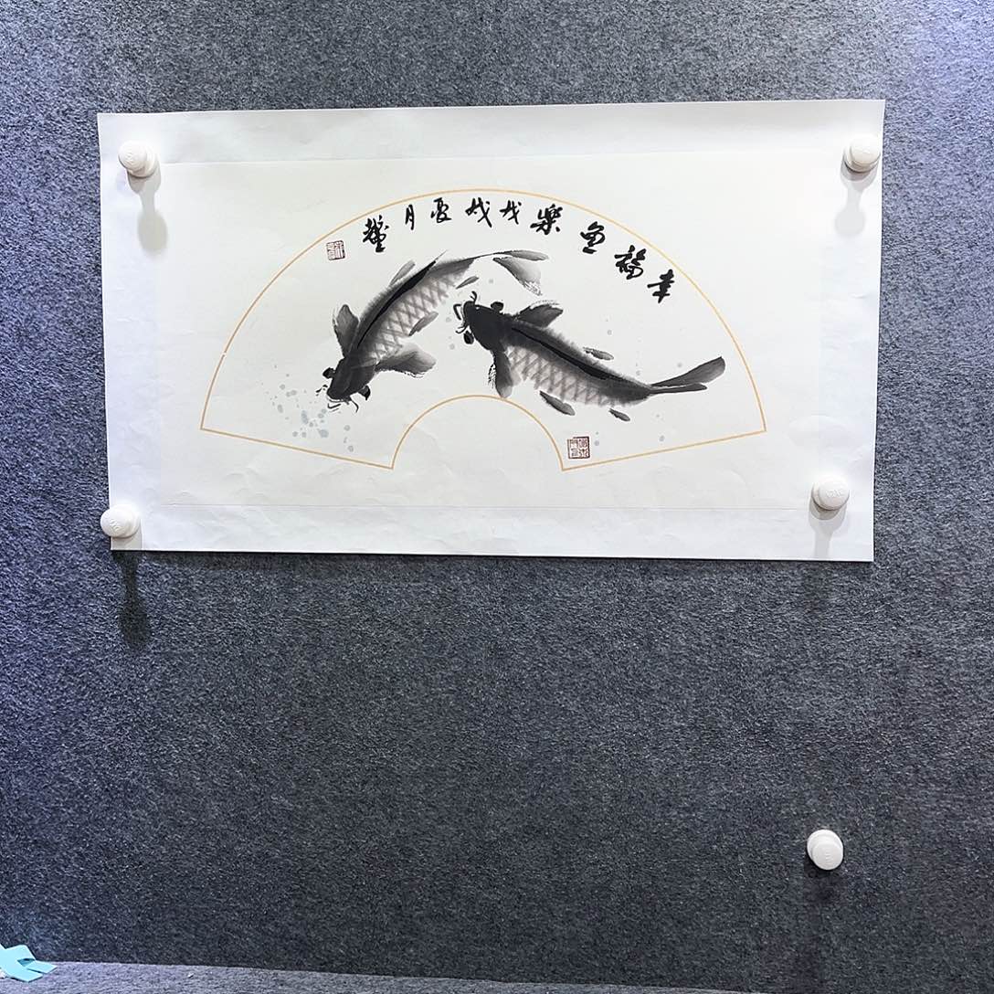 国画知鱼之乐纯手绘