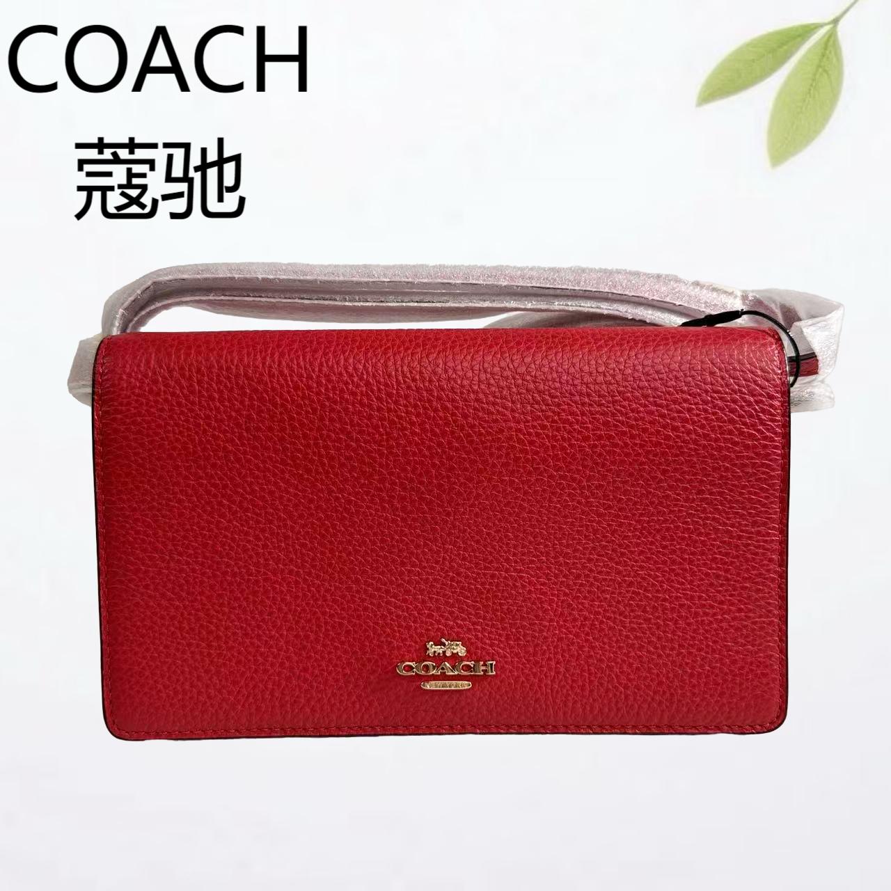 99新 COACH/蔻驰 红色WOC斜挎包G25804268底长20X12