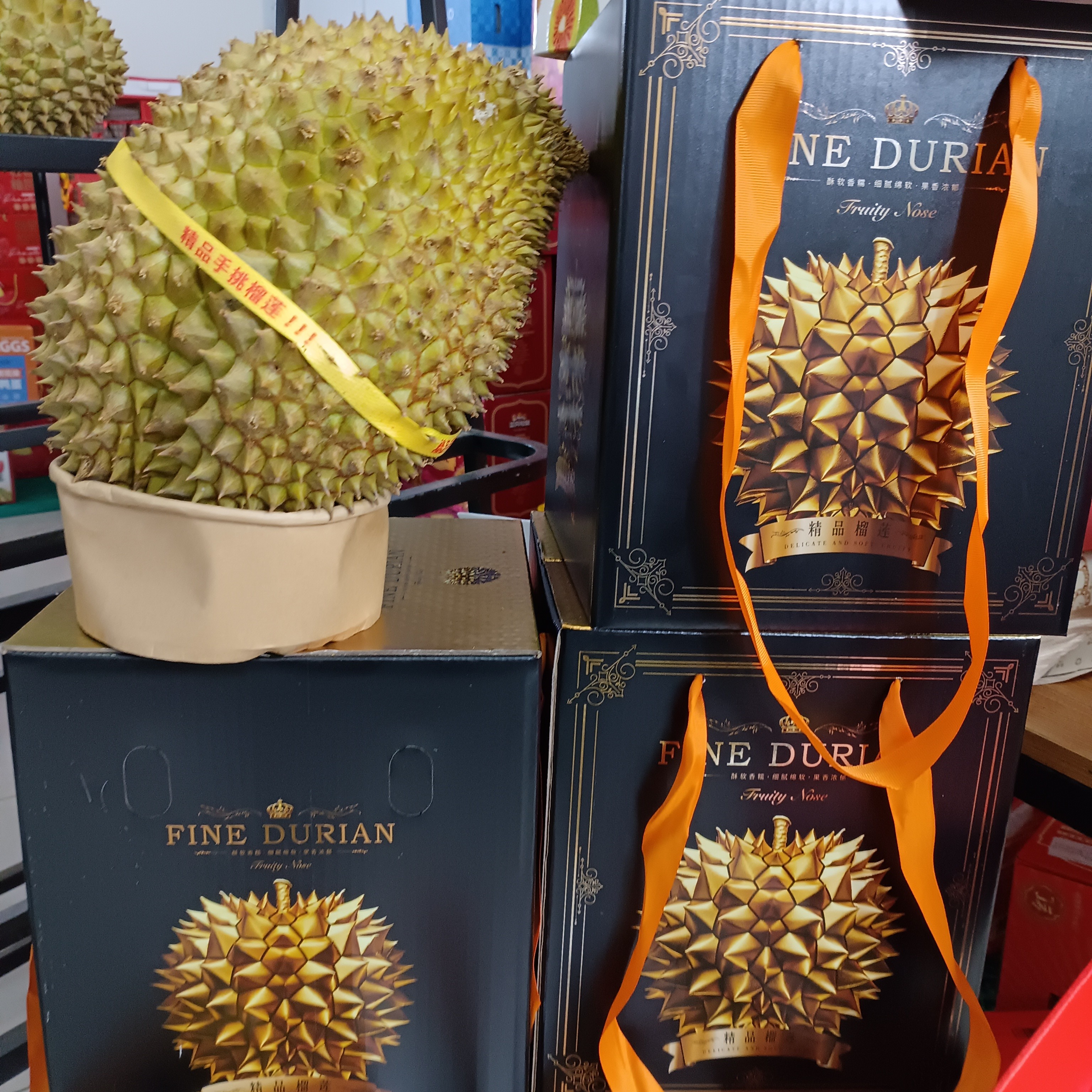【店铺号】【榴莲小时达】3号金枕鲜榴莲1个（默认剥肉包干包糯香甜）一个3～8斤核小榴莲同城配金枕泰国
