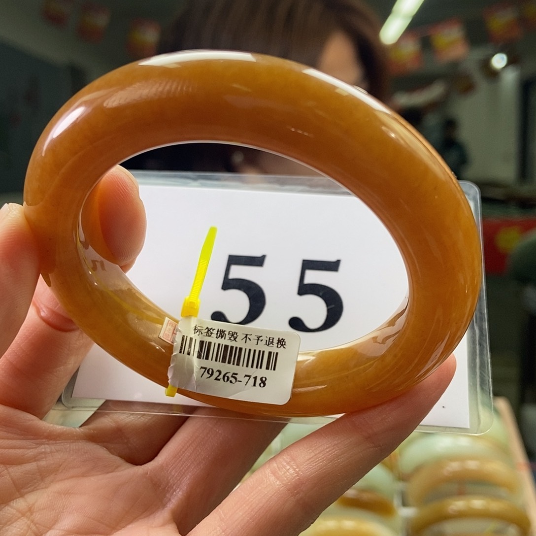 和田玉手镯未镶嵌金**同55.8-12.5-11.5