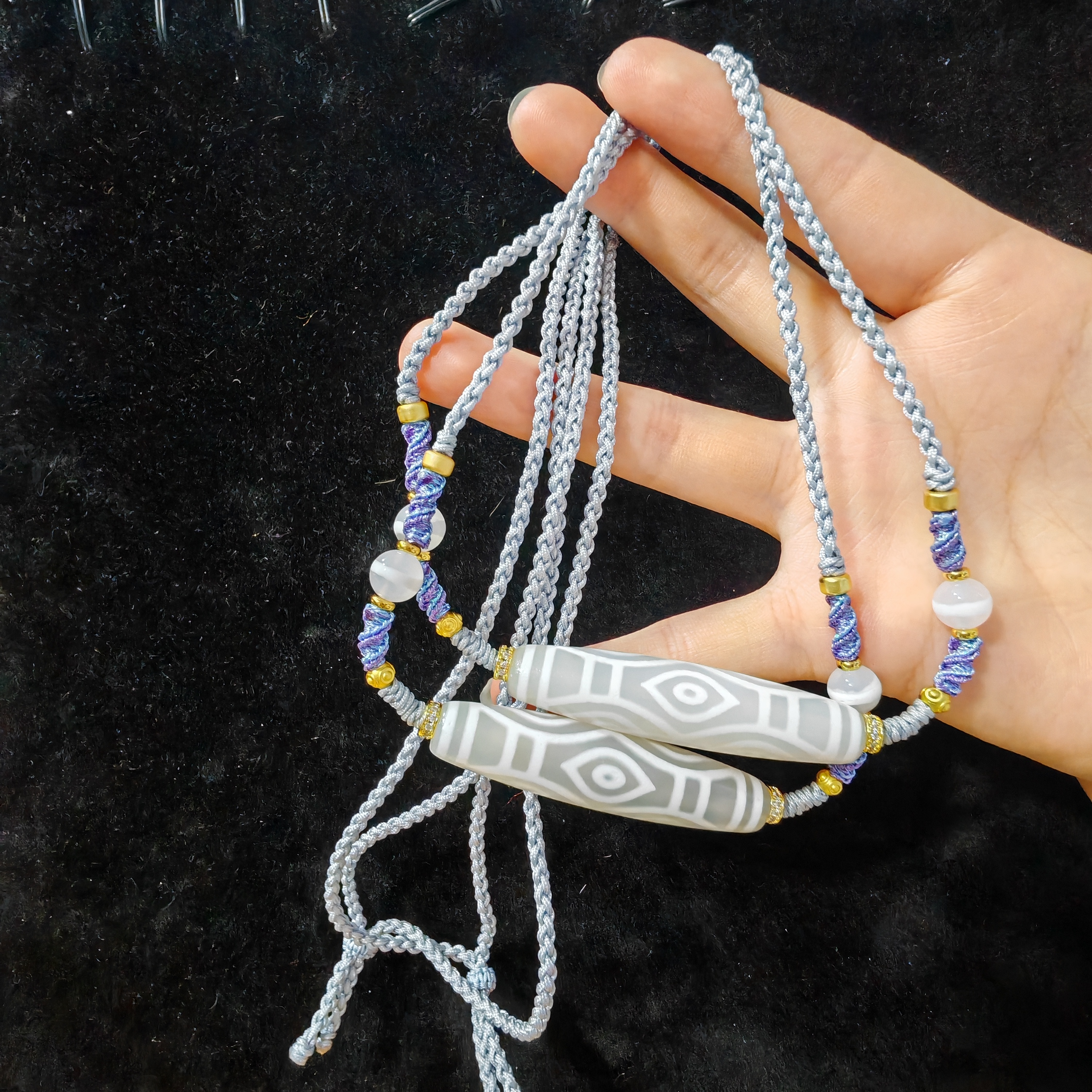 【曹美丽精选】H94081-玛瑙DIY脖挂（龙六眼）-多样性发其一-57*13mm