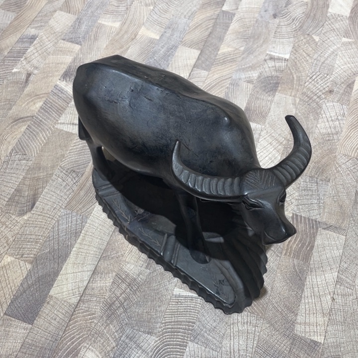 木雕牛茶道具摆件摆件