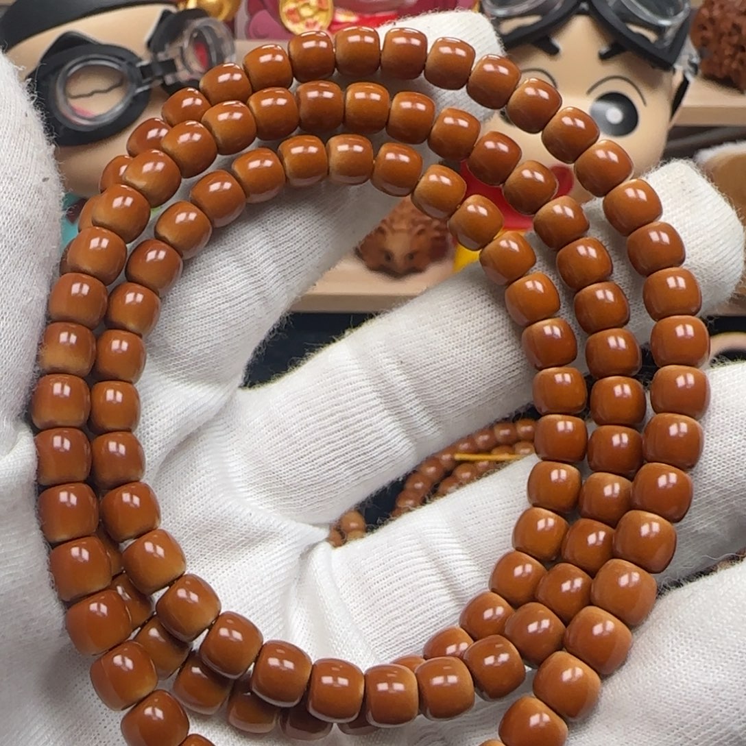 橄榄核手串老挝长串极限弧三花6.7mm