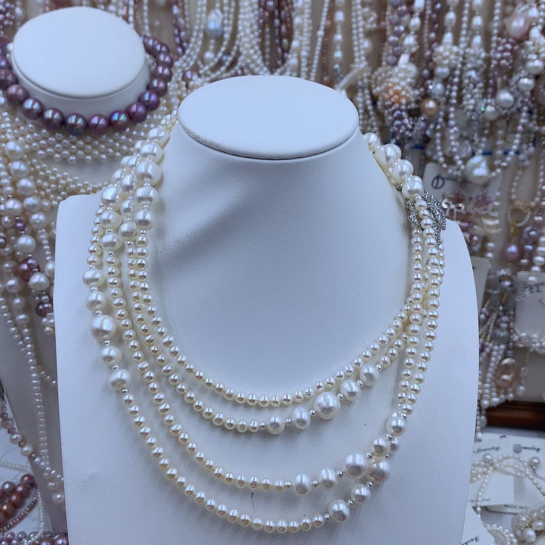 项链银S925镶嵌淡水珍珠小****6