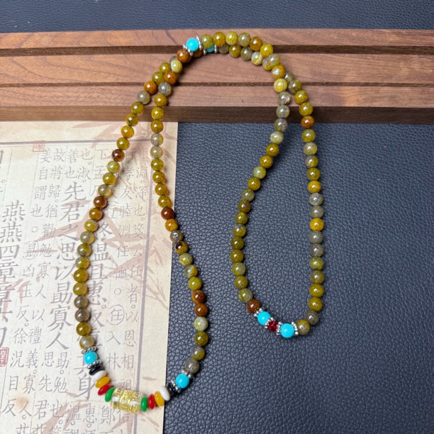 天然精品老糖色玛瑙项链v1565多样性发一