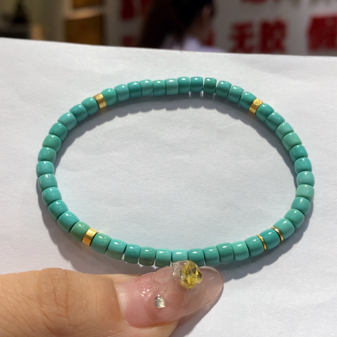 绿松石18K金镶嵌单圈