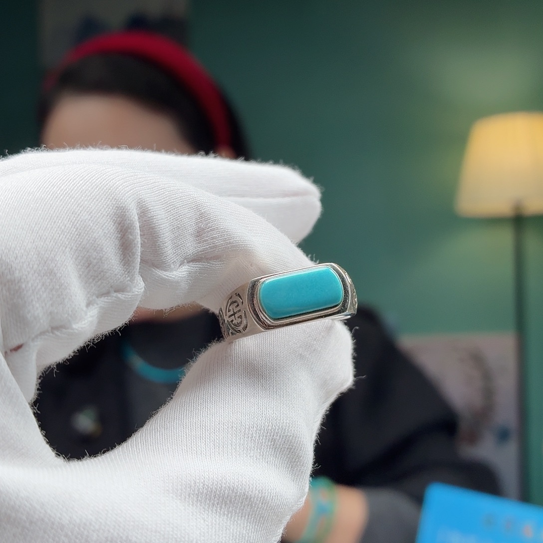 绿松石银S925镶嵌珠宝奇石