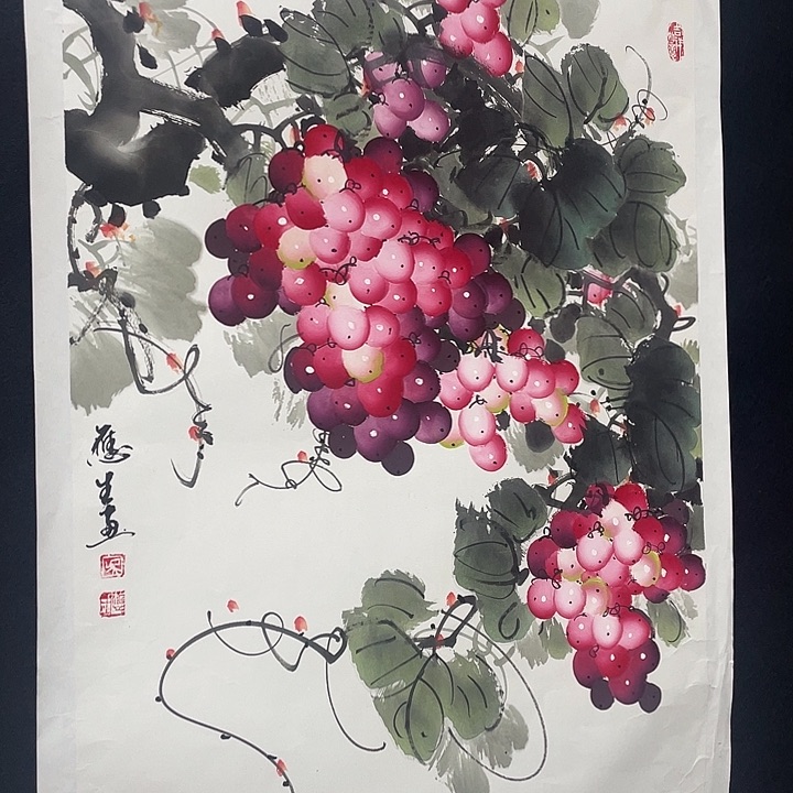 国画四尺三开作品
