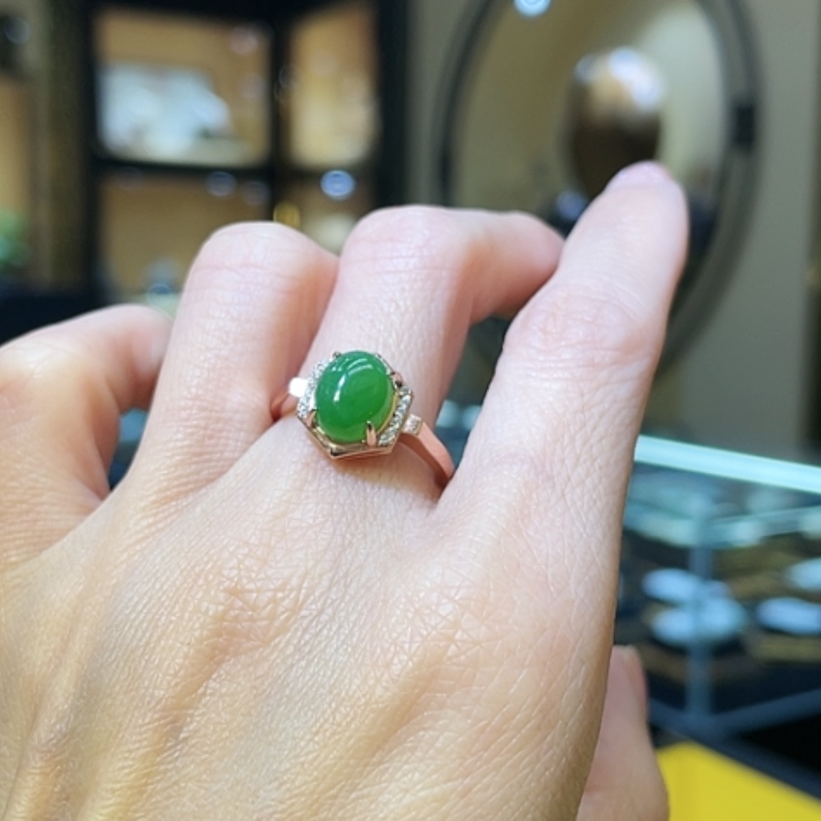 【闪购商品】和田玉戒指银S925镶嵌