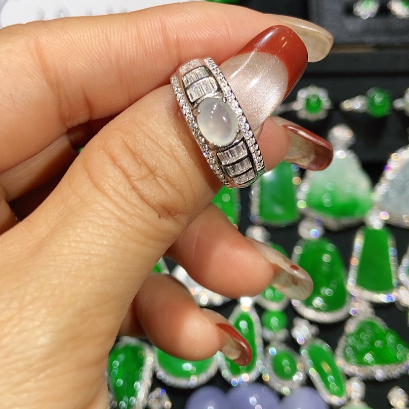 【闪购商品】翡翠戒指未镶嵌天然翡翠