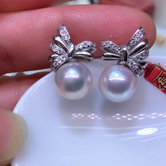 淡水珍珠耳饰银S925镶嵌