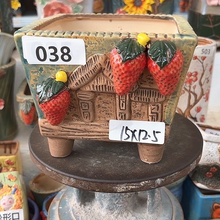 紫砂花盆粗陶材质多肉花盆