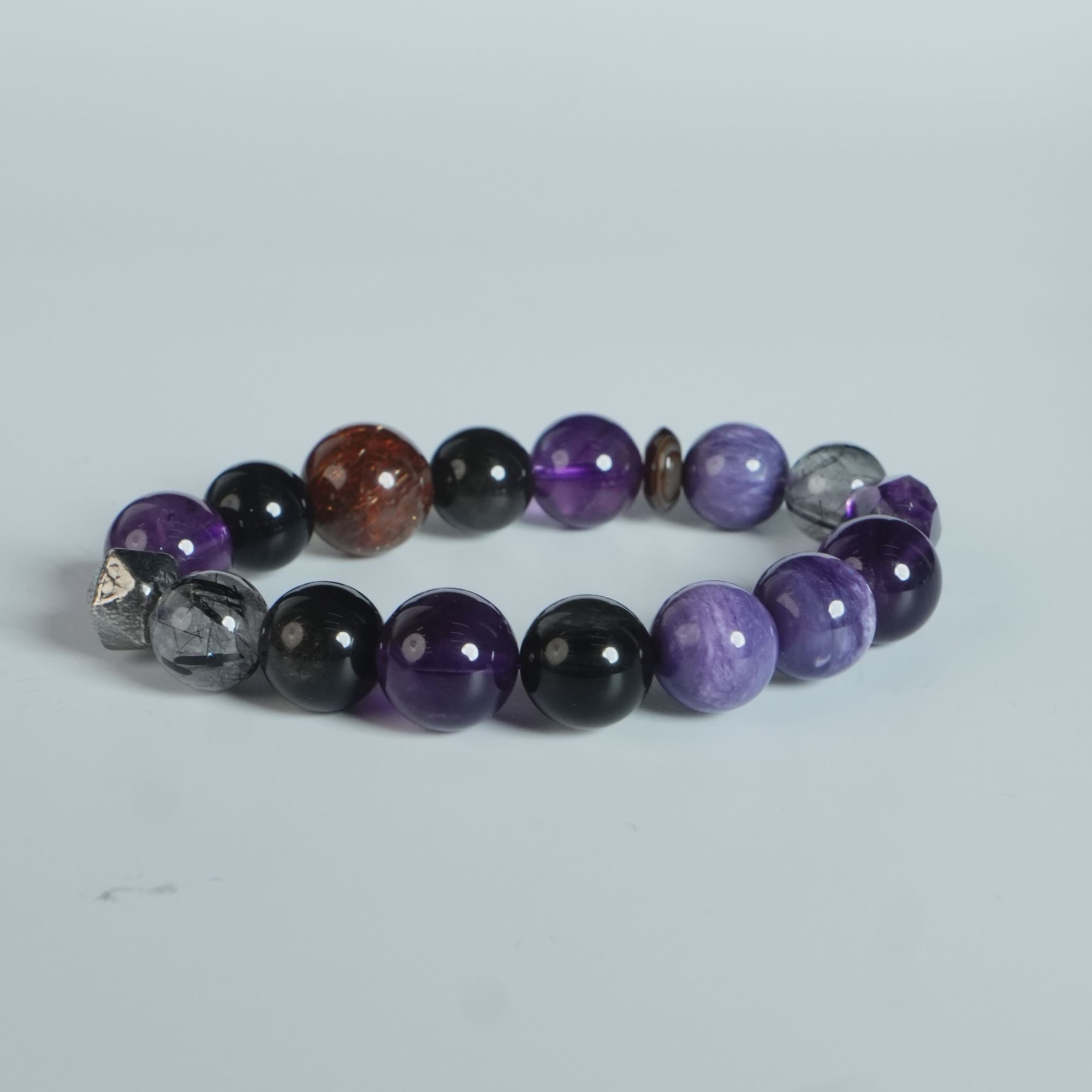  黑金超紫龙晶手串 41.58g DY-M4705