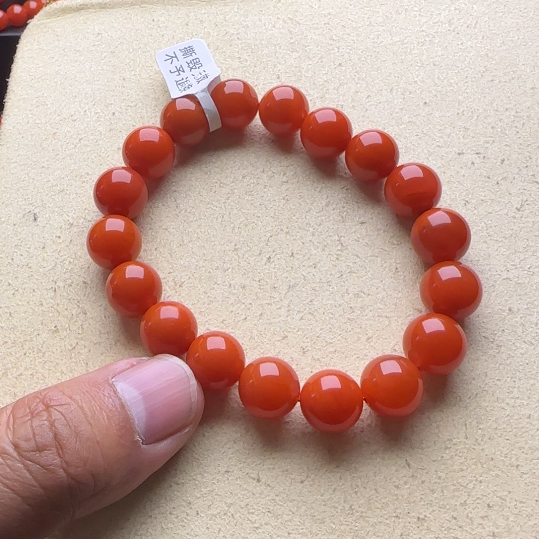 南红玛瑙未镶嵌手链11mm冷水河